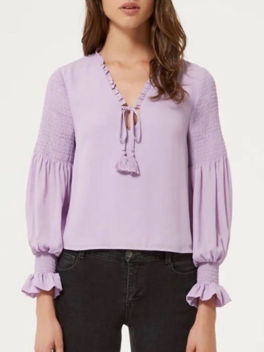 REBECCA MINKOFF • Penelope Ruffle Blouse in Lilac